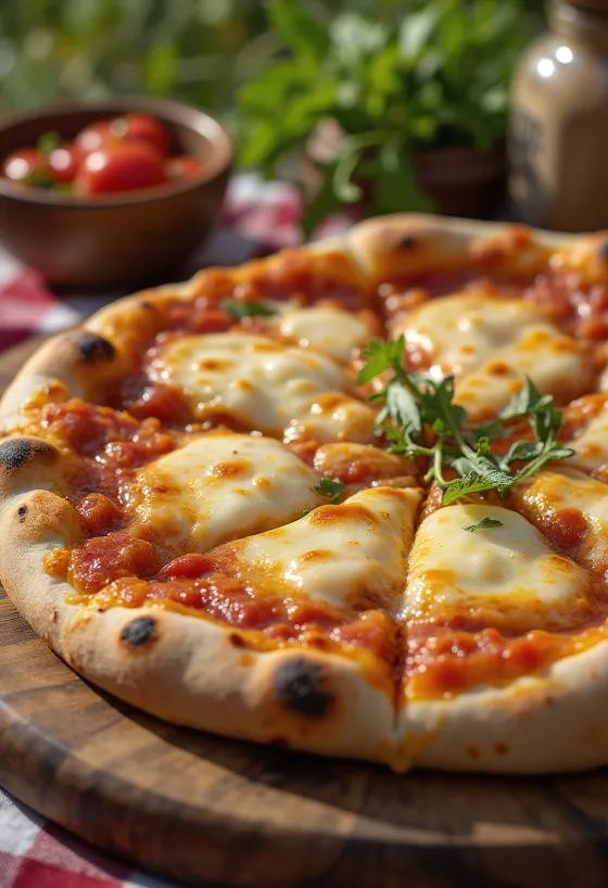 Turkmenská pizza podávaná s místní rajčatovou omáčkou
