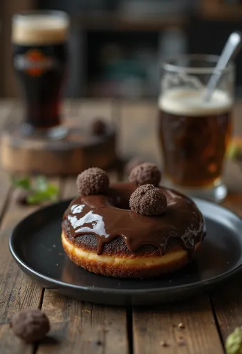 Čokoládová kobliha Sierra Nevada Doughnut čerstvě servírovaná