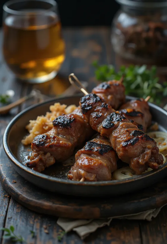 Hovězí kebab podávaný v pita chlebu s čerstvou petrželkou a jogurtovou omáčkou