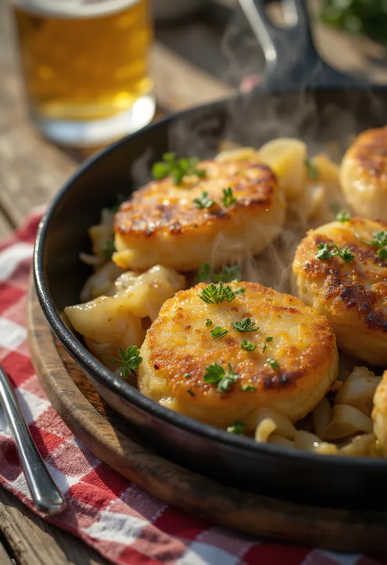 Klasické Bubble and squeak servírované, se zlatohnědou křupavou vrstvou