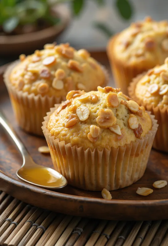 Zdravé medové muffiny s ovesnými vločkami