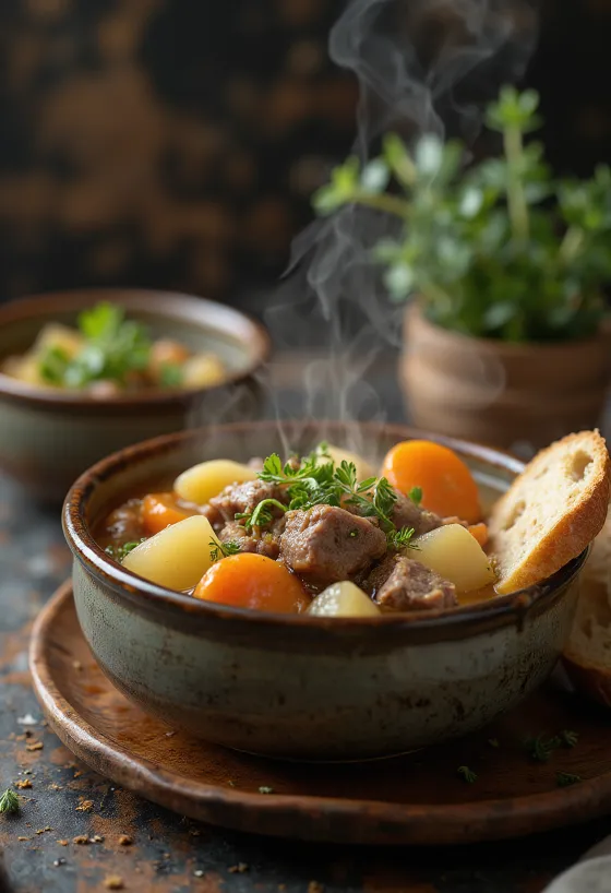 Irish Stew, tradiční irský jehněčí pokrm se zeleninou
