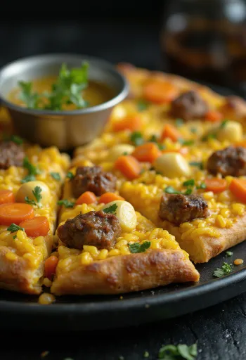 Rýžová pizza v uzbeckém stylu