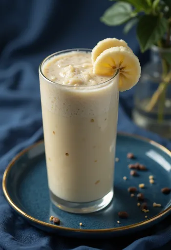 Banánové smoothie ve vysoké sklenici