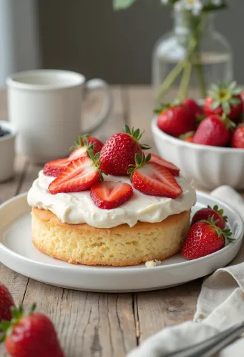 Jahodový dort s mascarpone v elegantním servírování