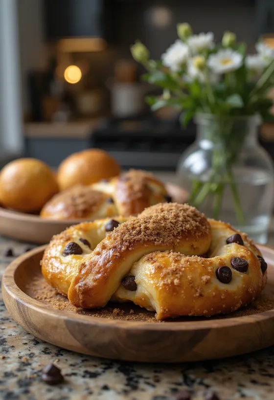 Smetanovo-čokoládový preclík při servírování