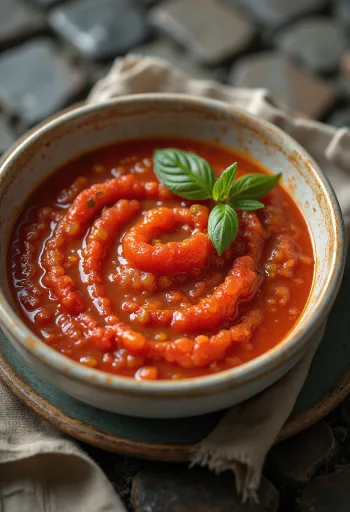 Tradiční italská rajčatová omáčka s bazalkou