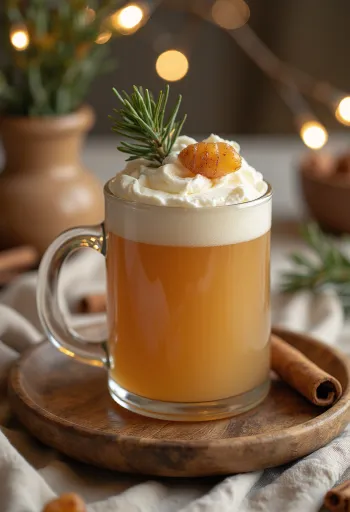 Cider ze smrkových výhonků servírovaný ve sklenici