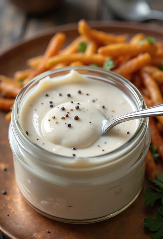 Bílá barbecue omáčka Alabama podávaná s grilovaným kuřetem