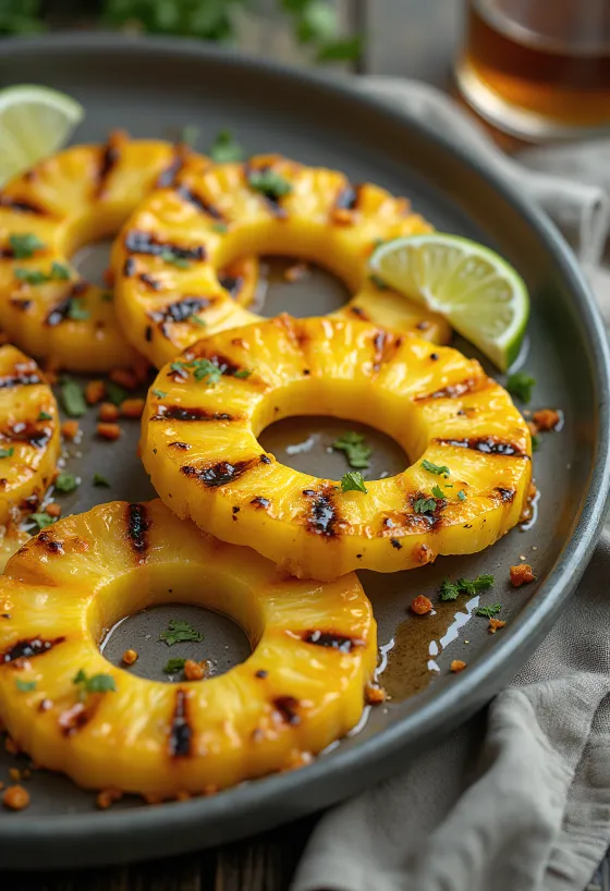 BBQ grilovaný ananas servírovaný