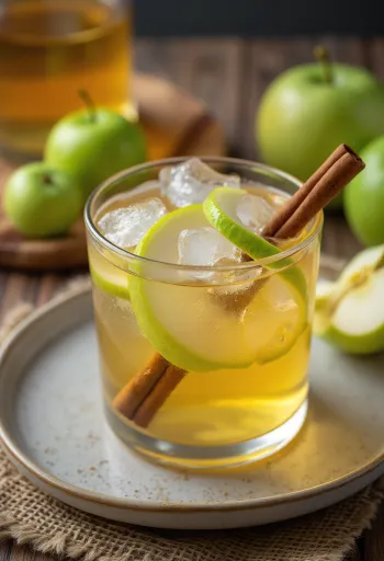 Francouzský Calvados cider čerstvě servírovaný