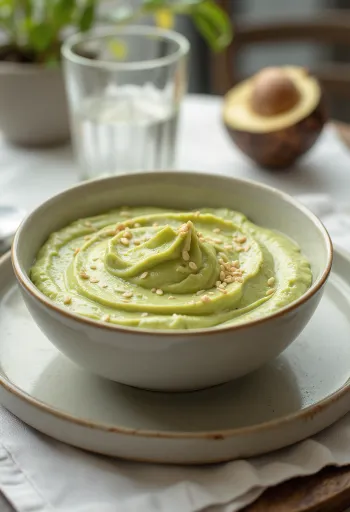 Krémová avokádová omáčka s tahini a sezamem