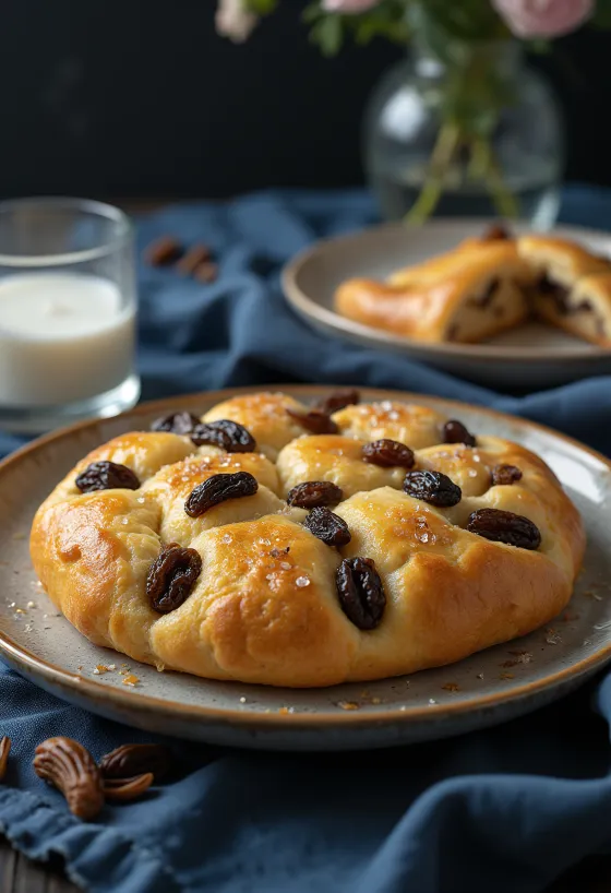 Rozinková a vanilková focaccia