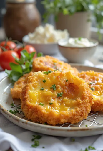 Smažený lilek v křupavém trojobalu, usmažený dozlatova