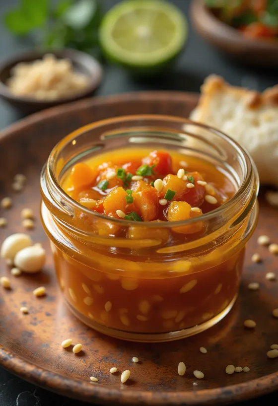 Lehká zálivka s chilli, limetkou a sezamem