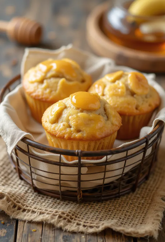 Banánovo-medové muffiny při podávání