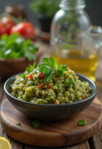 Omáčka chimichurri servírovaná ke grilovaným jídlům