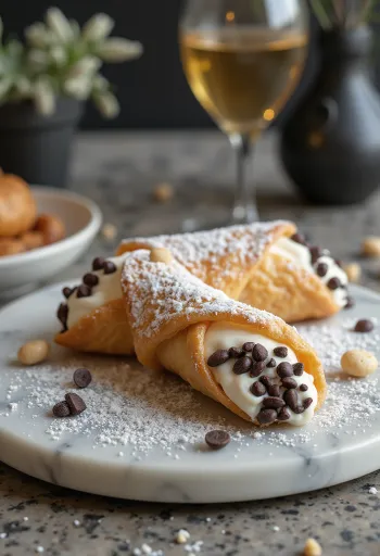 Cannoli obohacené čokoládou a arašídy