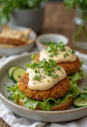 Falafel burger s tahini