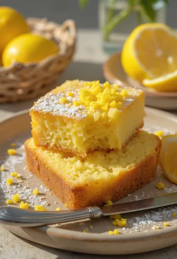 Bezlepkový citronový dort zdobený čerstvými plátky citronu