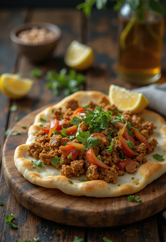 Lahmacun servírování