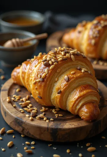 Servírovaný slunečnicový croissant