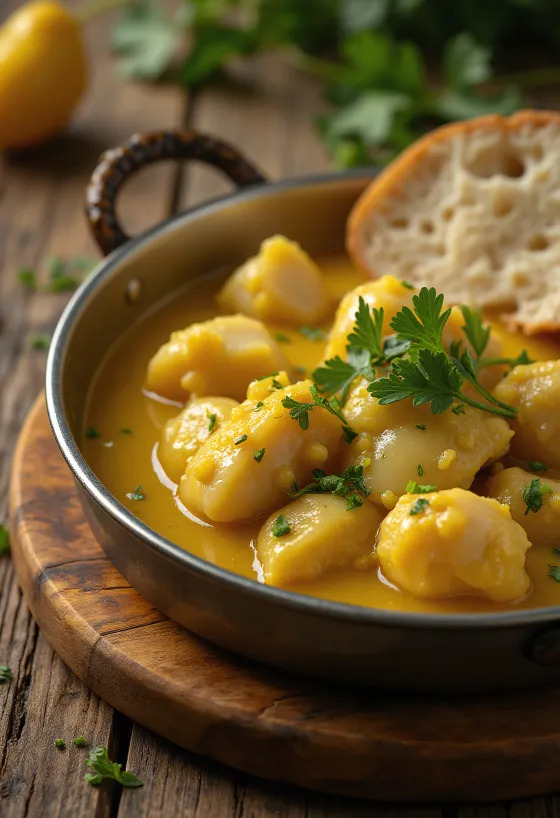 Vatapá de peixe com cebola, kokosové rybí pokrmy v bohaté omáčce