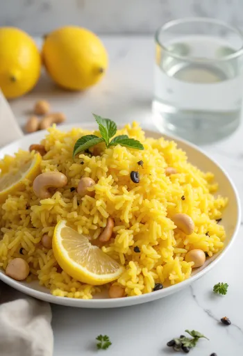 Kořeněná citronová rýže servírovaná