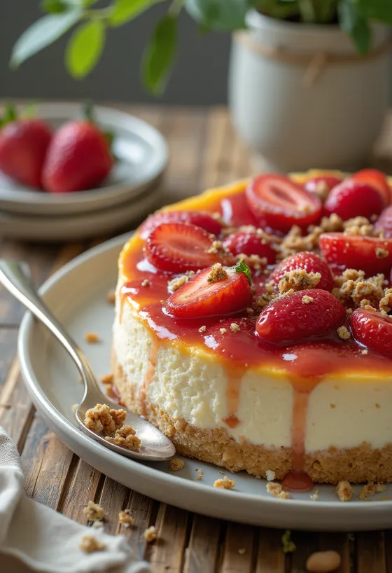 Bezlepkový cheesecake s čerstvým ovocem