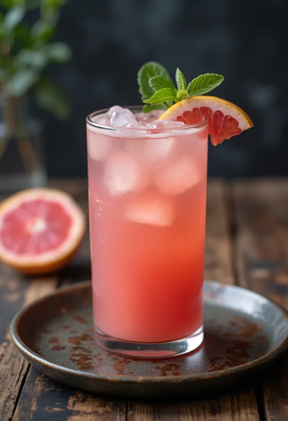 Grapefruitový džus servírovaný ve sklenici