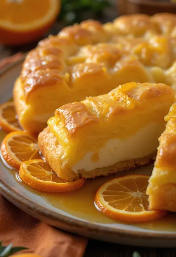 Galaktoboureko s pomerančovým sirupem, s těstem filo a krupicovou náplní