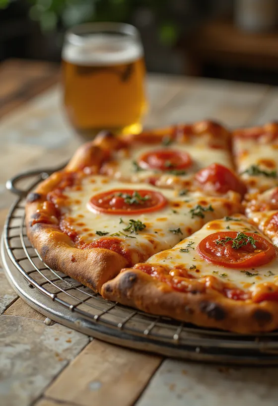 New York Style Pizza s tenkým těstem a velkými plátky