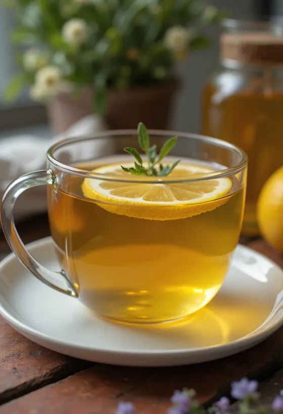 Lipový čaj čerstvě podávaný