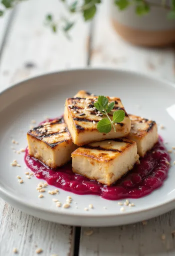 Grilované tofu s řepnou omáčkou
