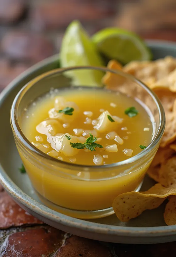 Tequila-limetková omáčka servírovaná v misce