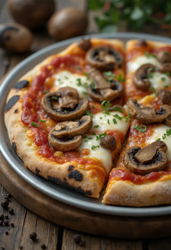 Pizza ai funghi di bosco s houbami
