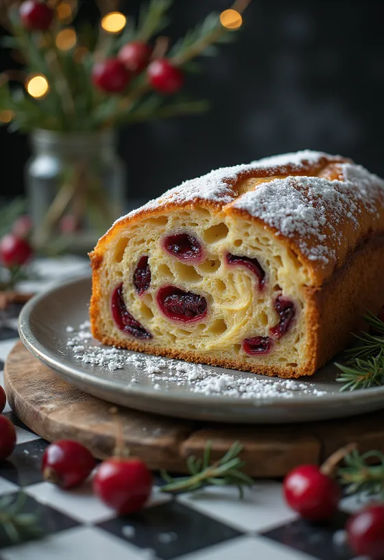 Čerstvě upečená německá vánoční štola