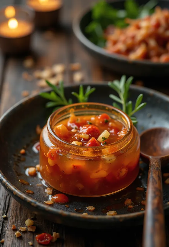 Sladká chilli omáčka servírovaná v misce