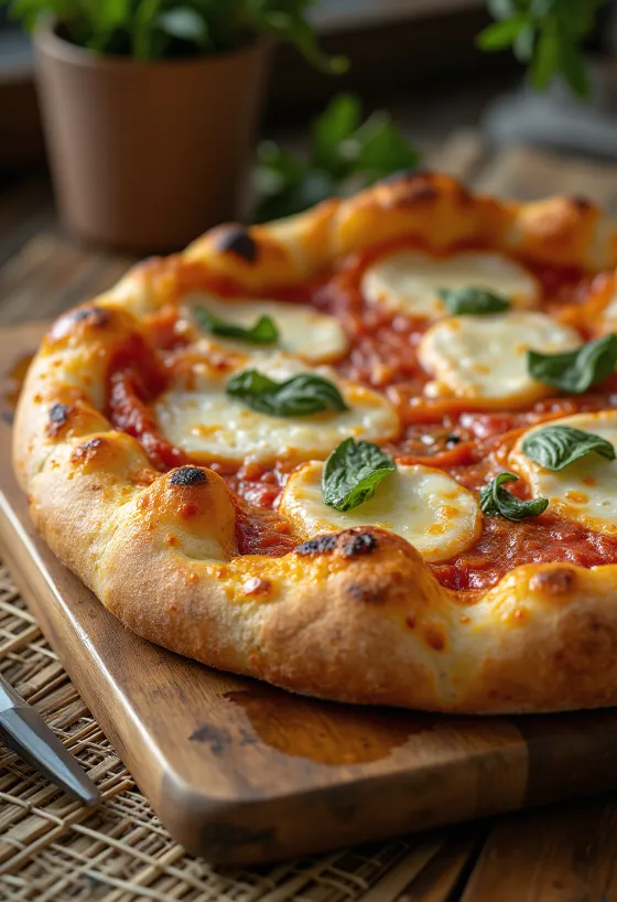 Pizza al taglio s sýrem a bazalkou
