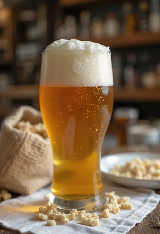 Domácí pivo podávané v láhvi