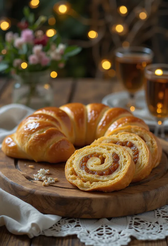 Marcipánový závin se zlatohnědým kůrkou a bohatou náplní