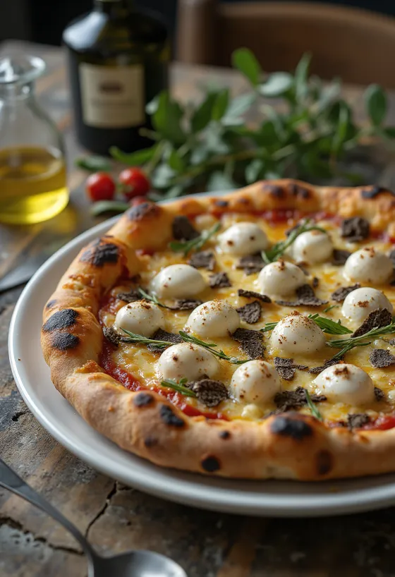 Pizza al tartufo s lanýži