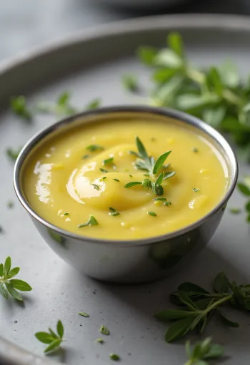 Estragonovo-citronová máslová omáčka servírovaná
