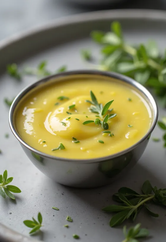Estragonovo-citronová máslová omáčka servírovaná