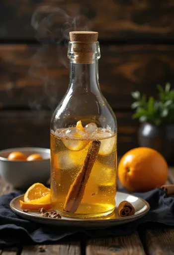 Americký sladký cider ve sklenici s kořením
