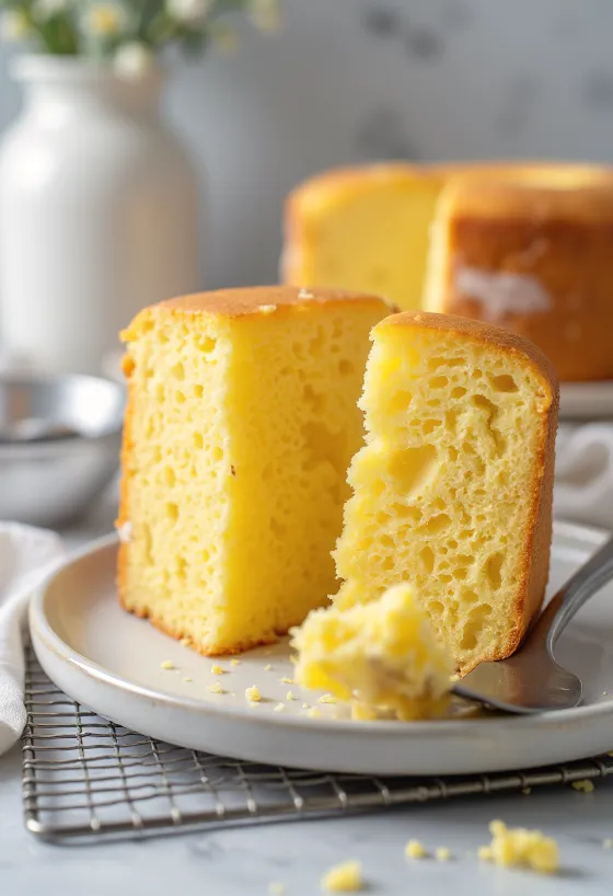 Domácí piškot nakrájený na řezy, se zlatohnědou horní vrstvou