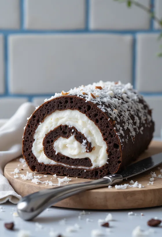 Kokosová roláda podle domácího receptu