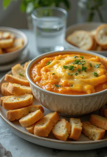 Pav bhaji fondue, podávané se strouhaným sýrem čedar