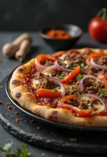 Pizza algerienne s mletým masem