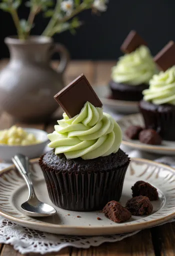 After Eight cupcake s krémem